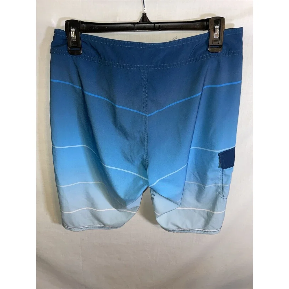 American Tall Board Shorts Men’s Size 30 Blue Striped Drawstring Pocket Ins 11